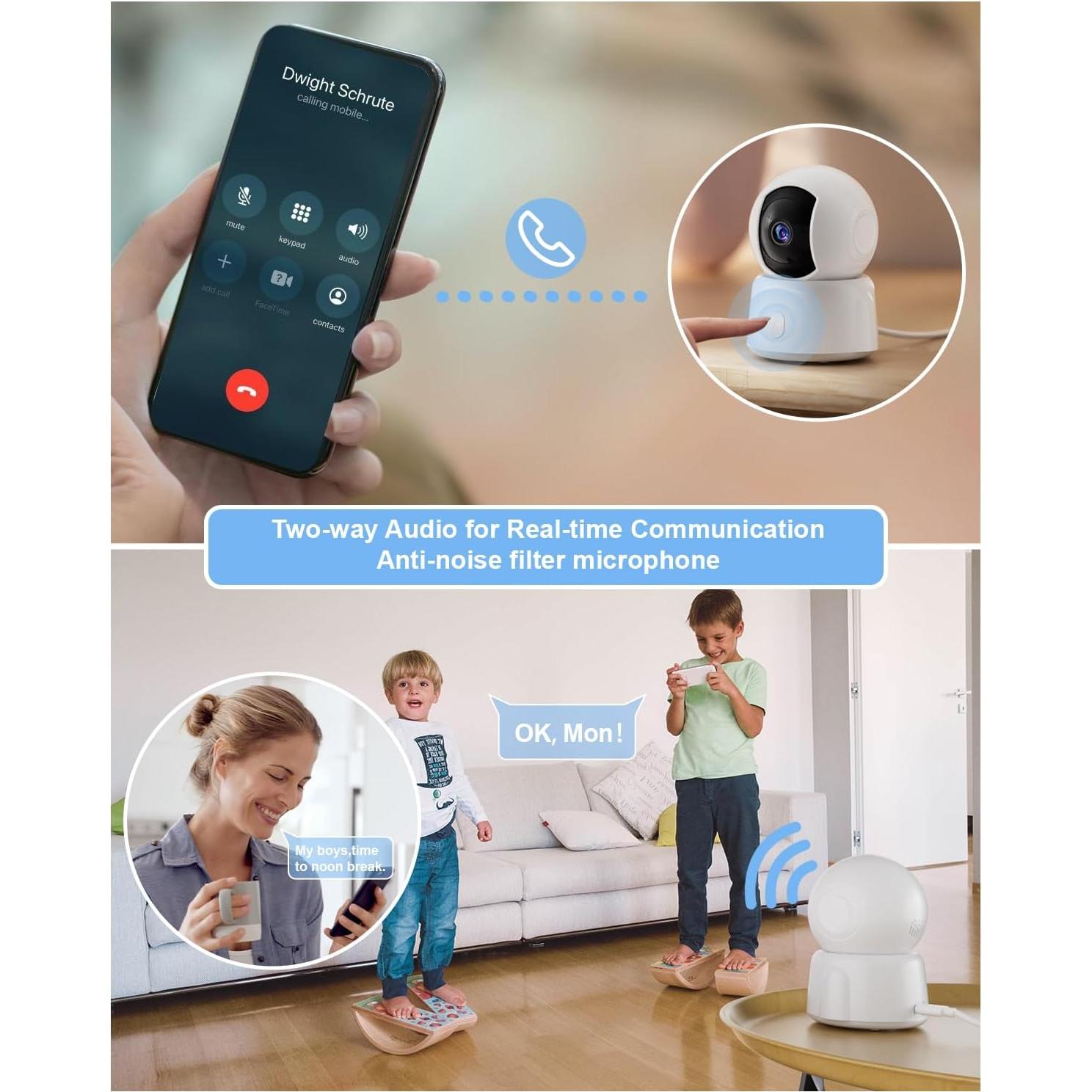 Cámara de Seguridad Interior GOLSPARK 2K con Audio Bidireccional