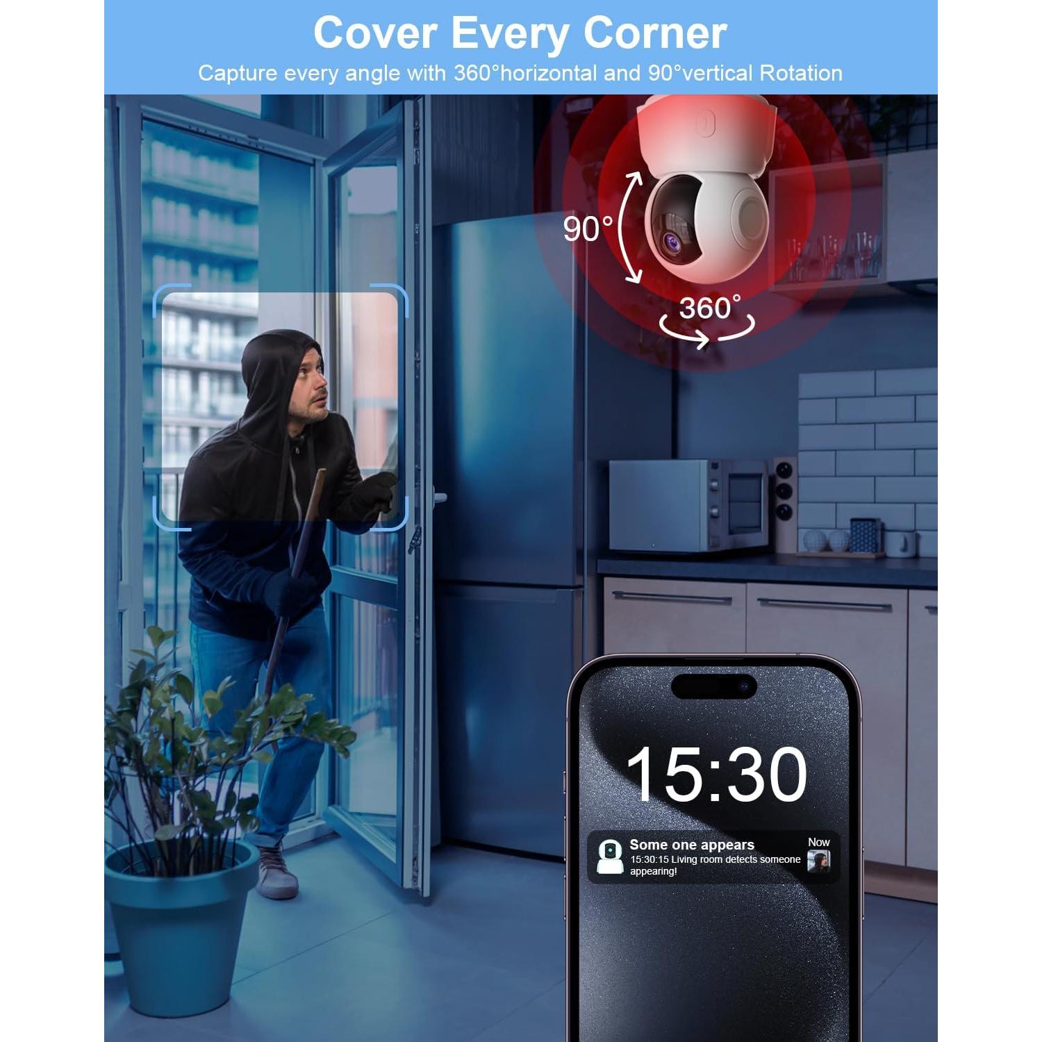 Cámara de Seguridad Interior GOLSPARK 2K con Audio Bidireccional