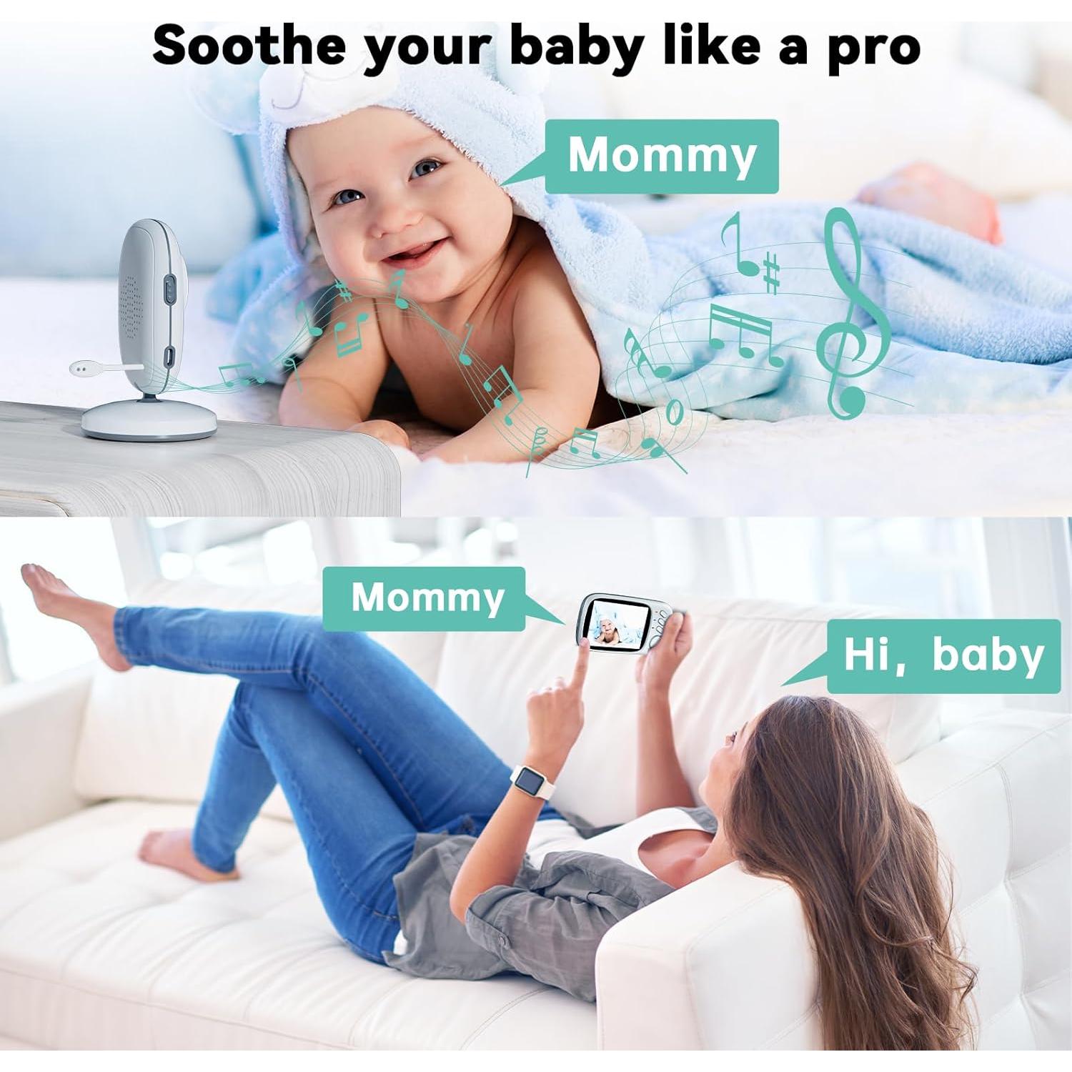 Monitor de Bebé Kokit KK32 3.2" HD Sin WiFi con Audio y Visión Nocturna