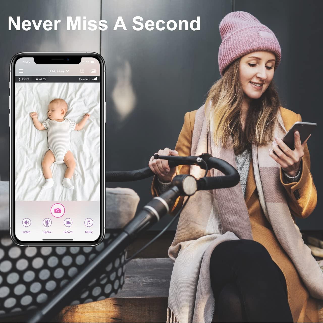 Monitor de Bebé iBaby M2C WiFi 1080P con Audio y Visión Nocturna