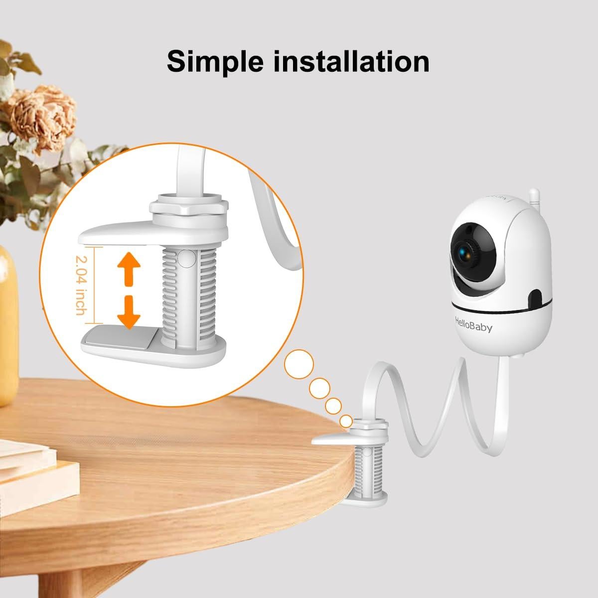 Monitor de Bebé HelloBaby HB6550 con Clip para Cuna 5"