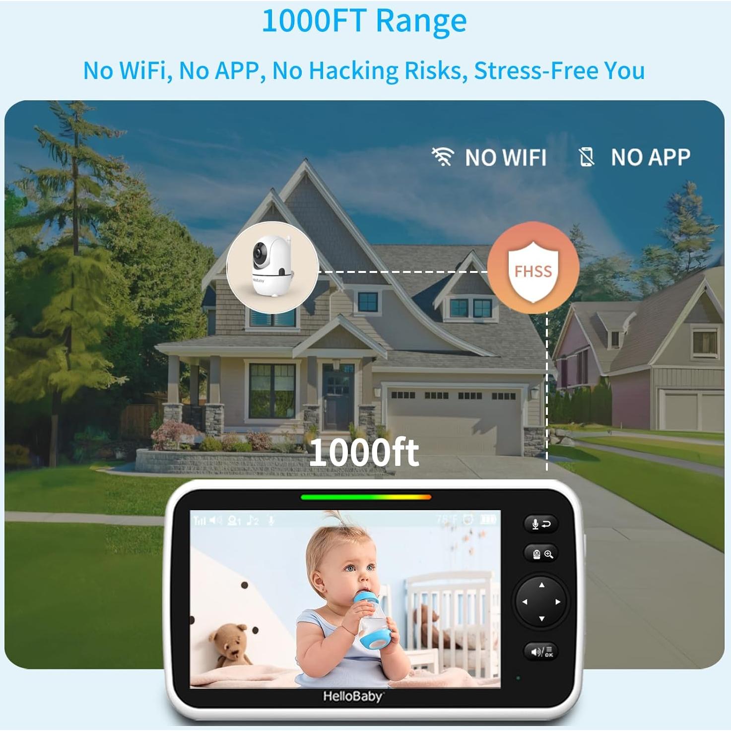 Monitor de Bebé HelloBaby HB6550Plus 6" Pantalla Dividida