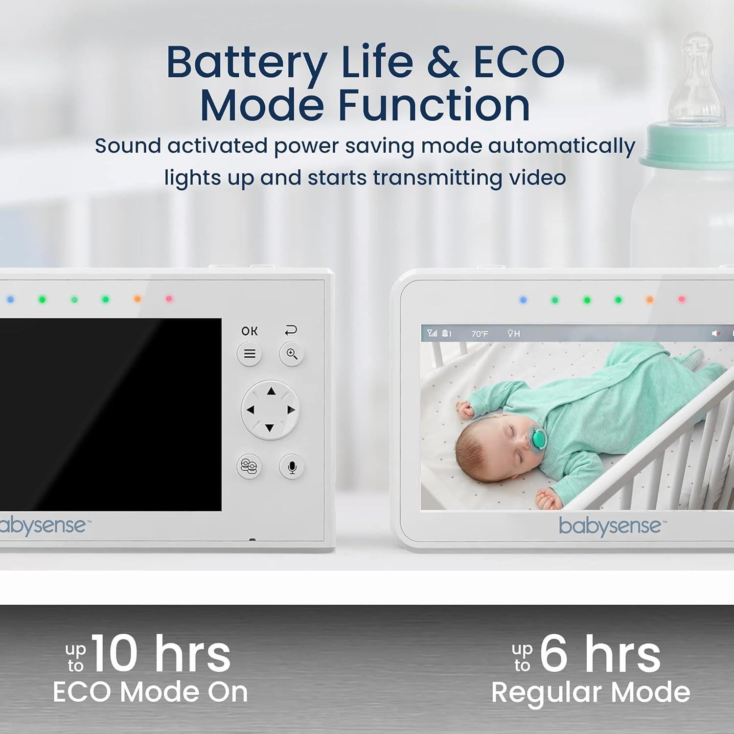 Monitor de Bebé Babysense 2 Cámaras 4.3" Pantalla Doble