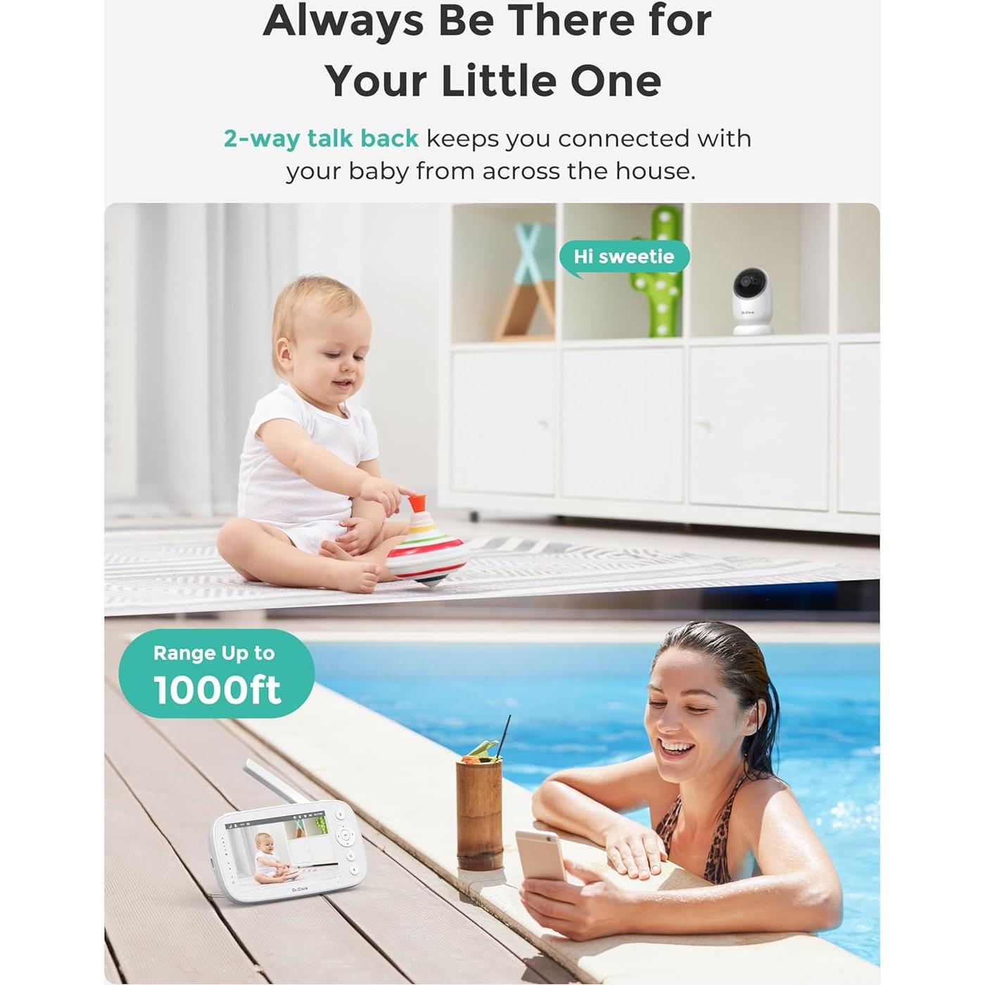 Monitor de Bebé Dr.Care NovaView 5" 1080P Ultra-Baja Radiación