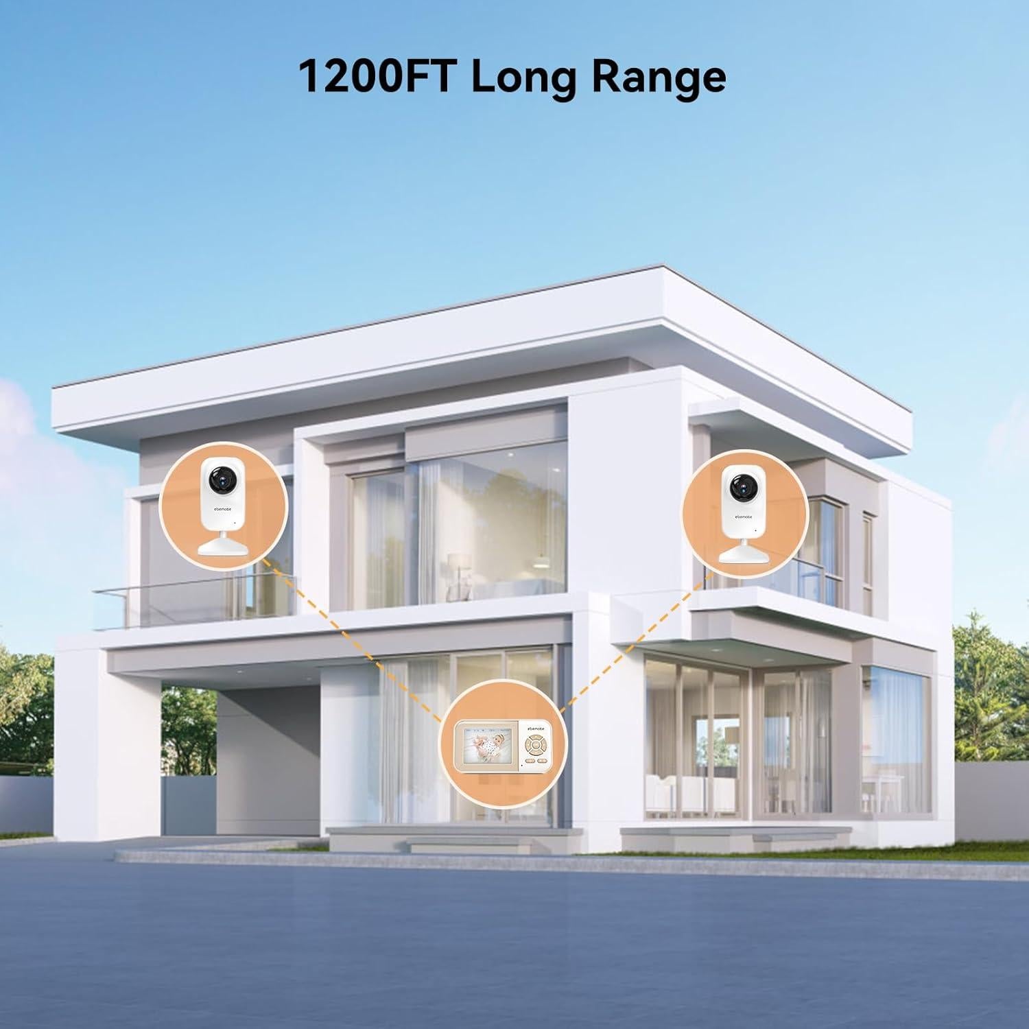 Monitor de Bebé Ebemate EB29-2 con 2 Cámaras y Pantalla 2.8"