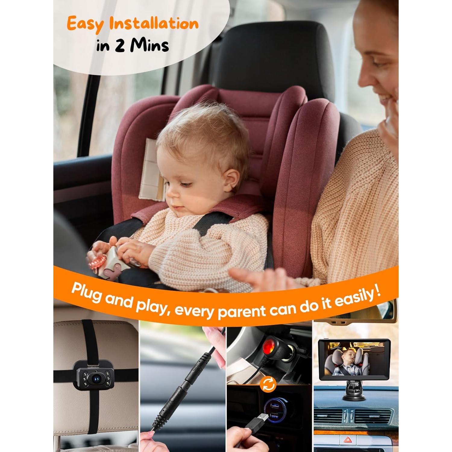 Cámara para Bebés Kidsneed KN70V2 - Doble Cámara 1080p, Pantalla 7"