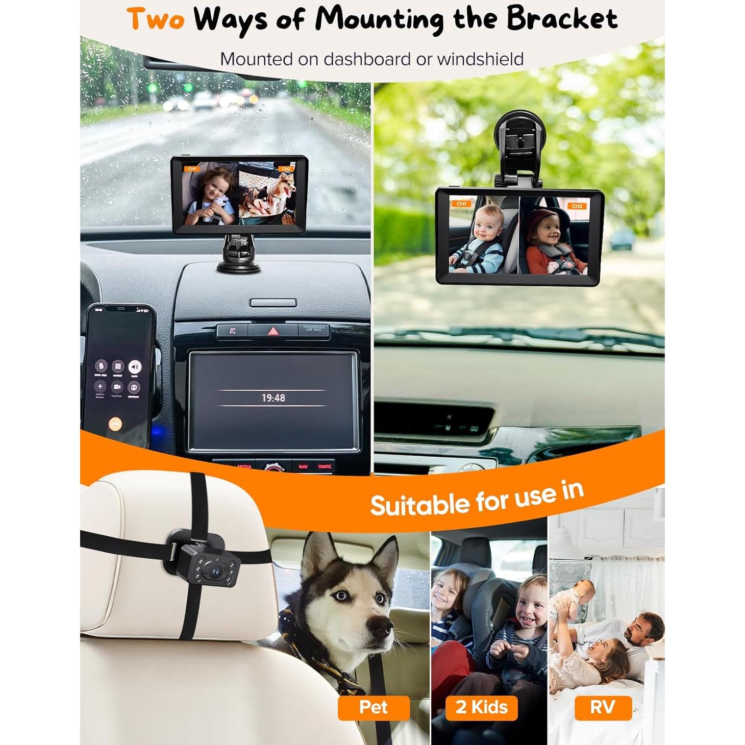 Cámara para Bebés Kidsneed KN70V2 - Doble Cámara 1080p, Pantalla 7"