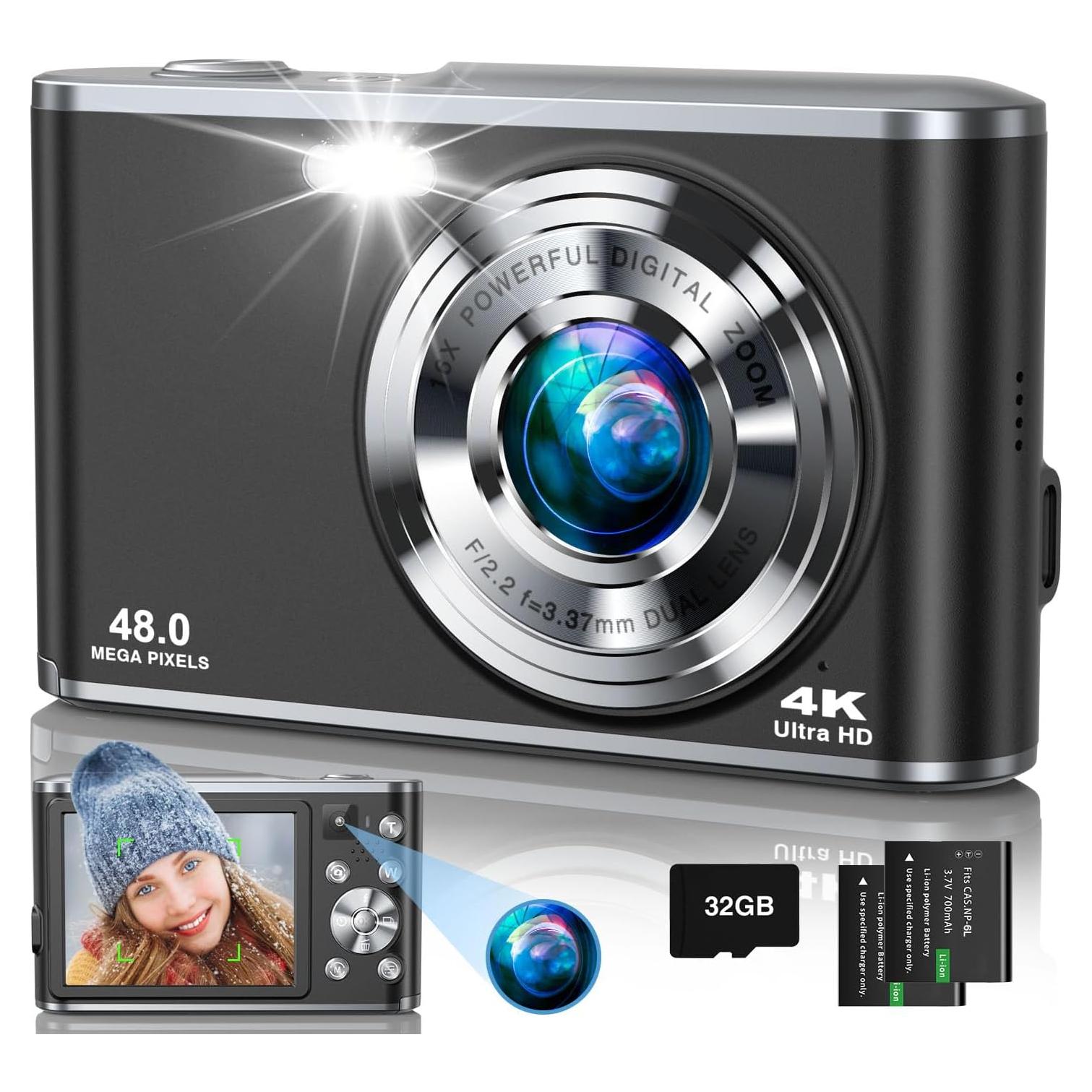 Cámara Digital 4K Aasonida DC306 48MP Autofoco Lentes Duales