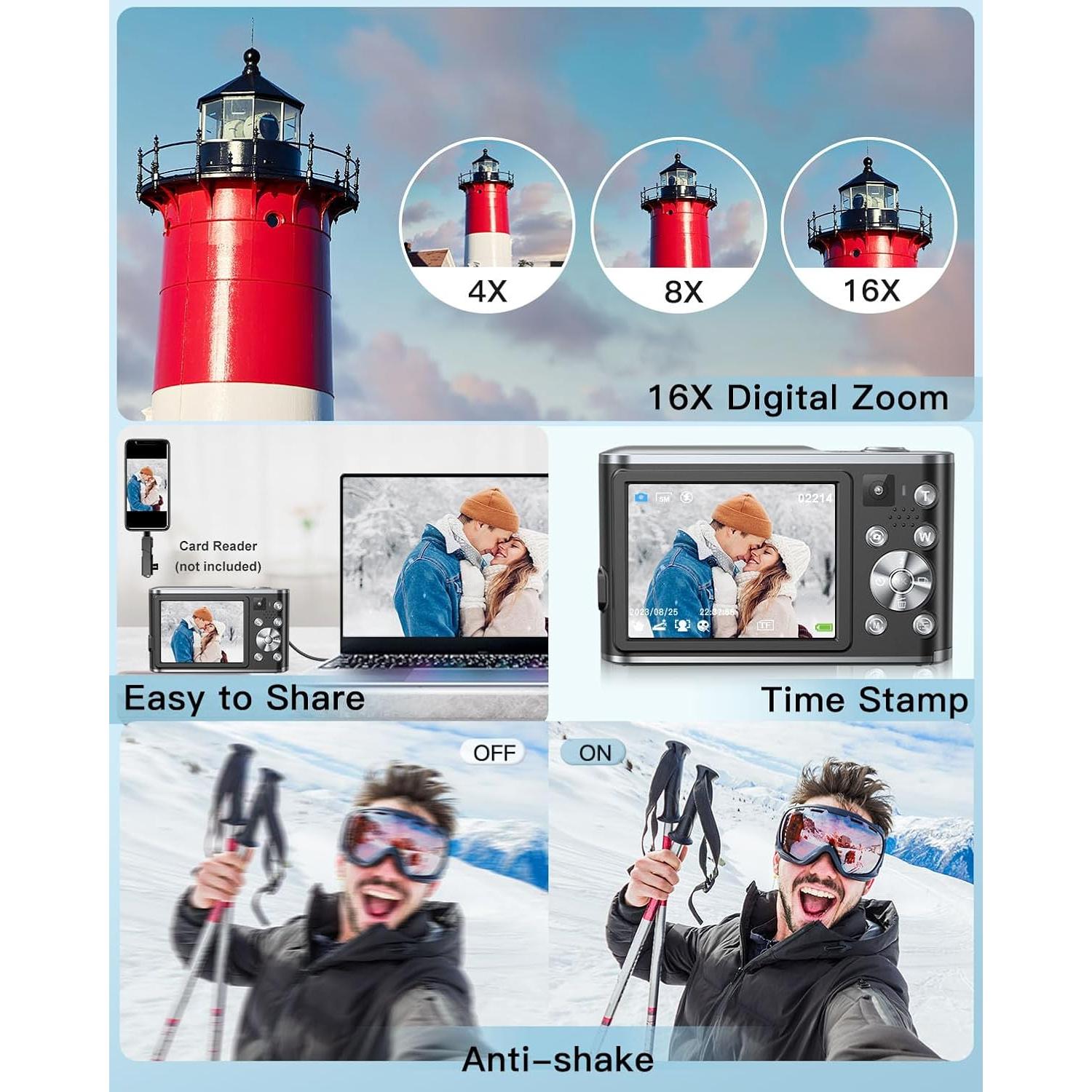 Cámara Digital 4K Aasonida DC306 48MP Autofoco Lentes Duales