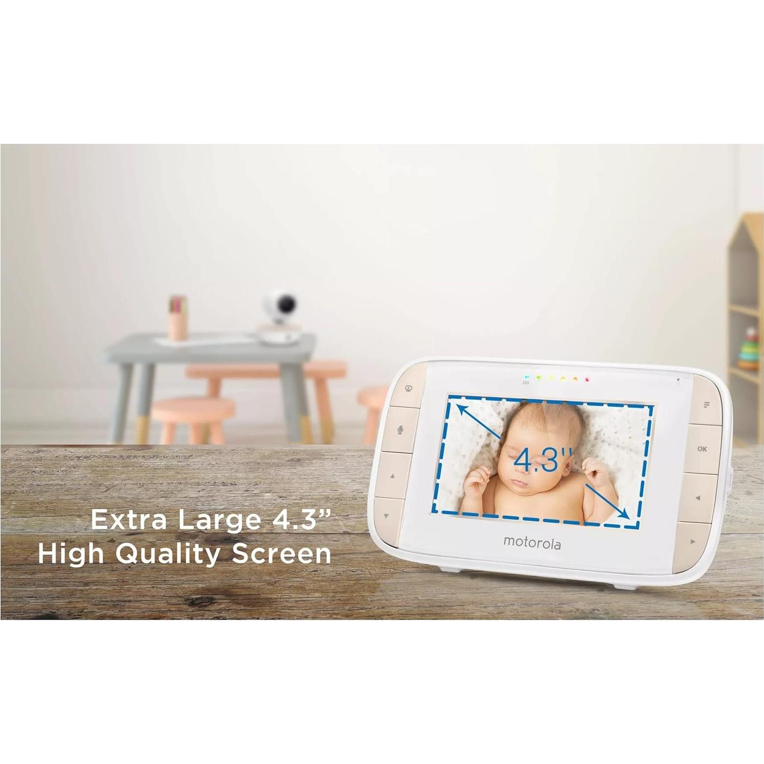 Monitor de Bebé Motorola MBP44 con Pantalla 4.3" y Visión Nocturna