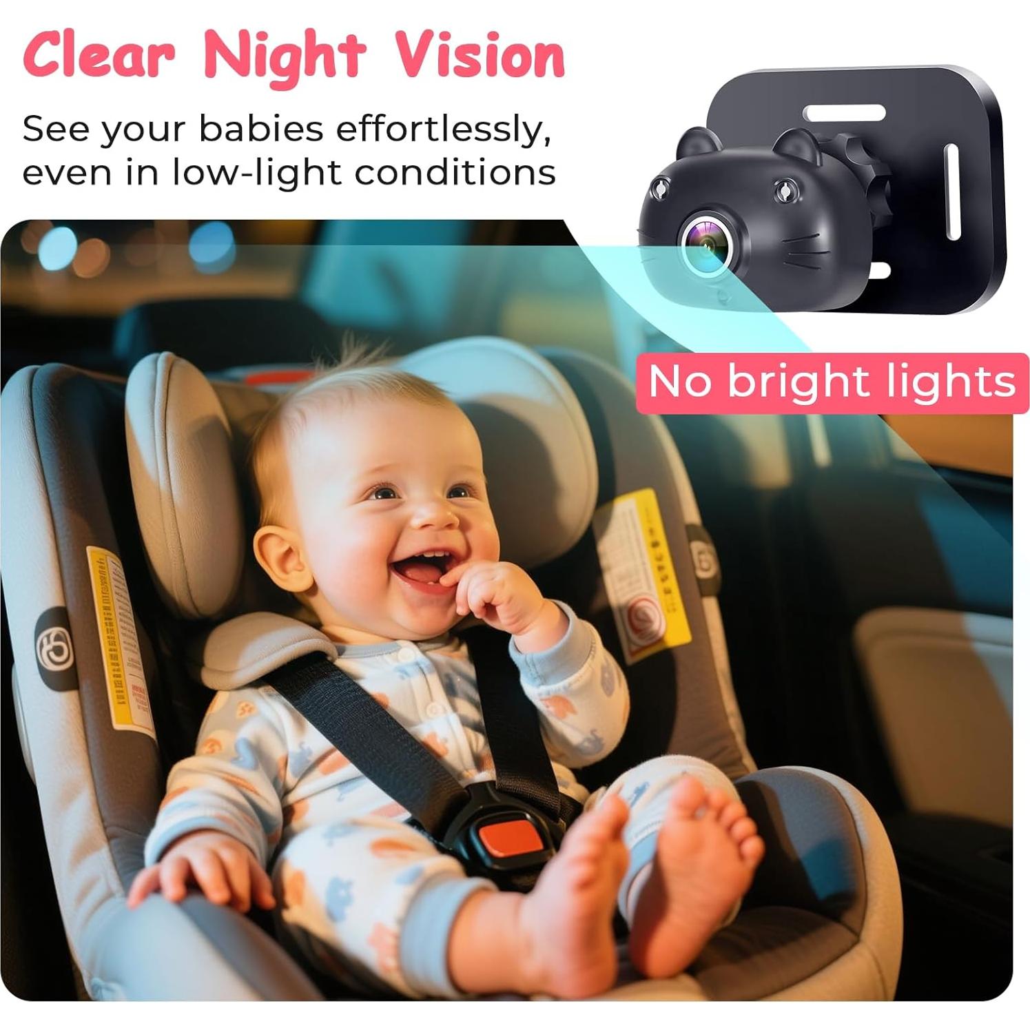 Cámara de Auto para Bebés 2-Kids HD 1080P Duales 7"