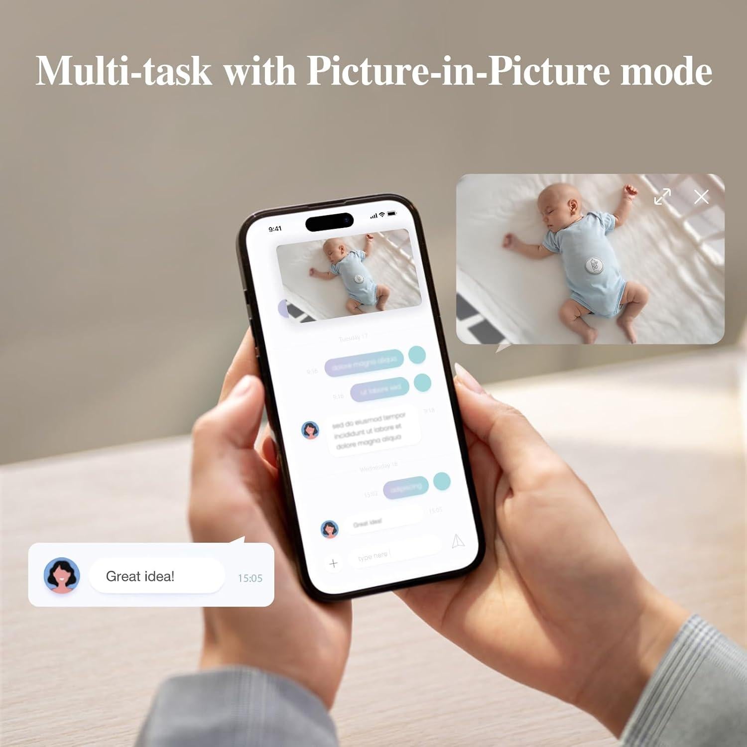 Cámara de Monitoreo para Bebés Sense-U AI HD 1080p