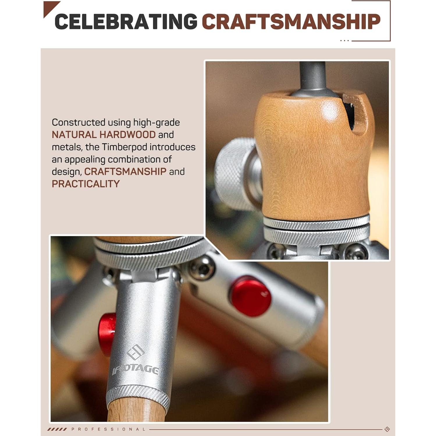 Trípode Mini IFOOTAGE Timberpod Negro para Cámara y Móvil