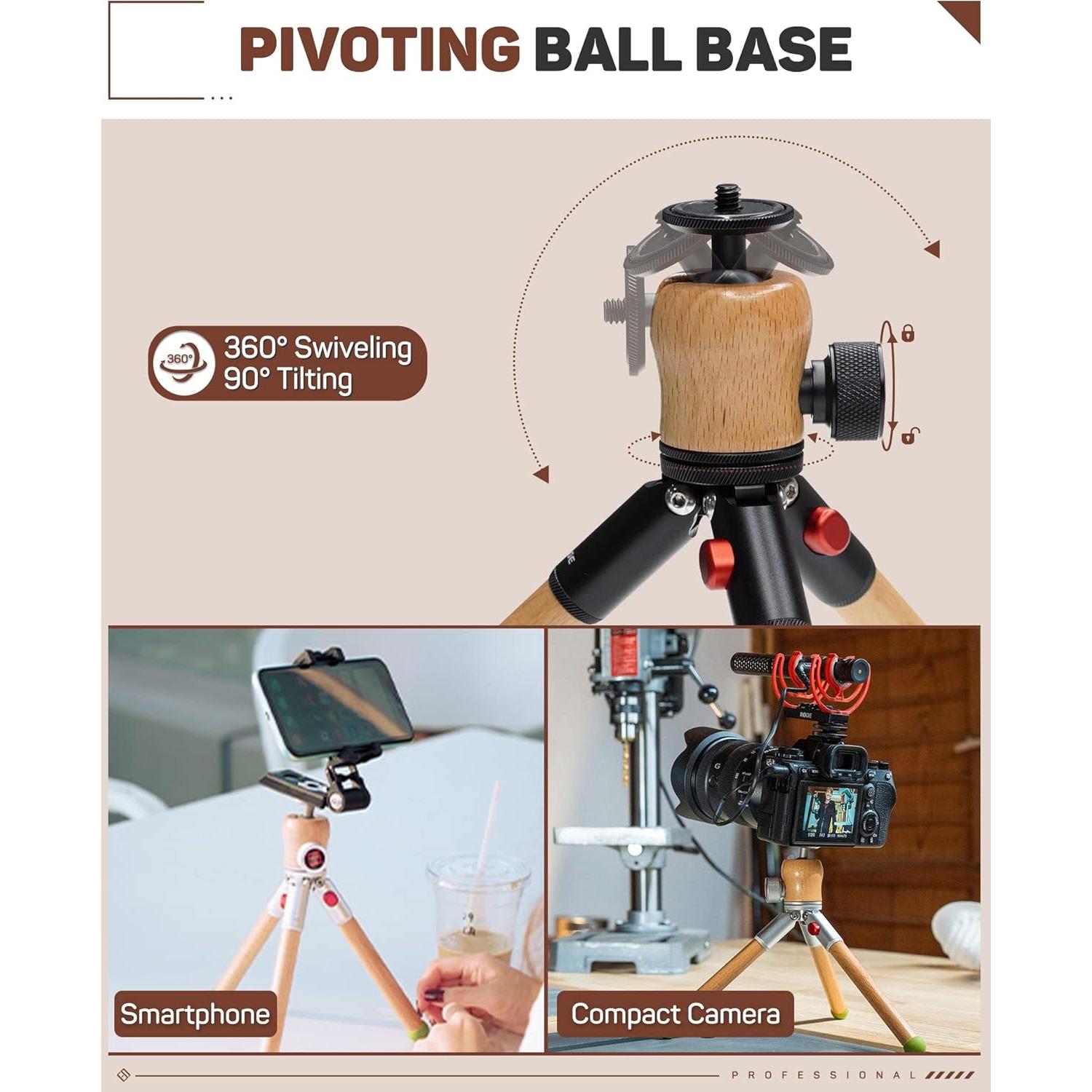 Trípode Mini IFOOTAGE Timberpod Negro para Cámara y Móvil