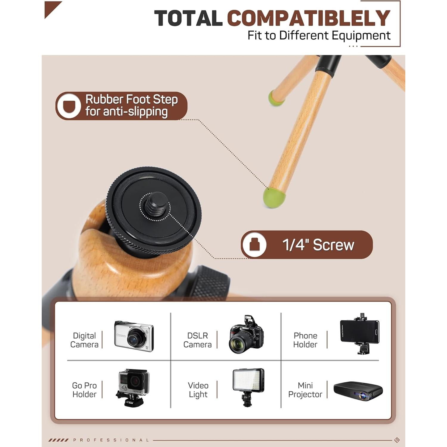 Trípode Mini IFOOTAGE Timberpod Negro para Cámara y Móvil