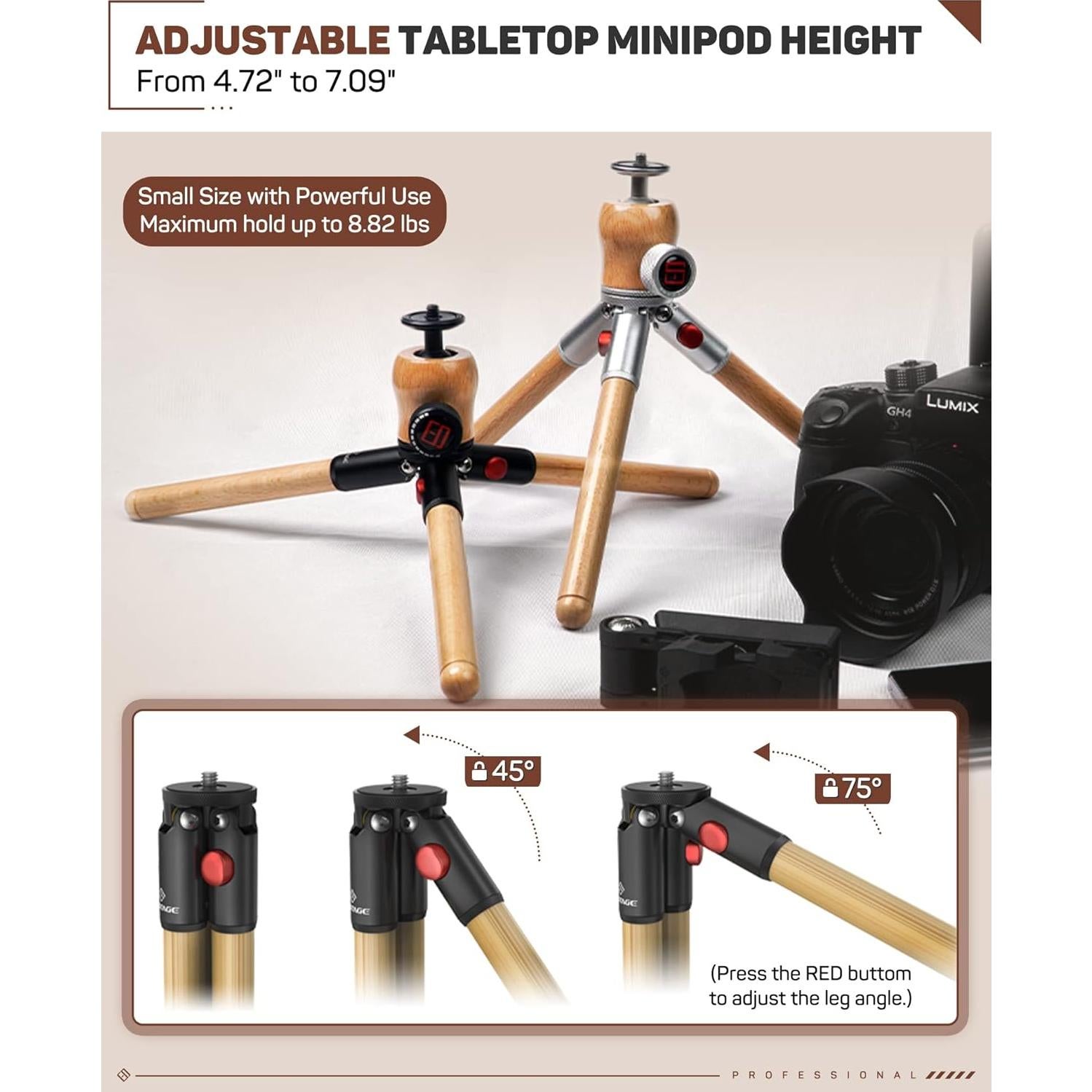 Trípode Mini IFOOTAGE Timberpod Negro para Cámara y Móvil