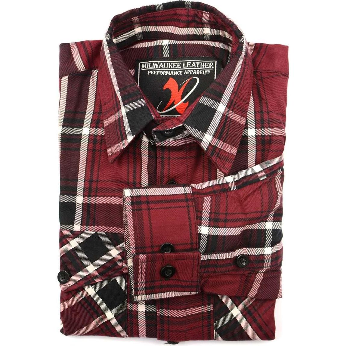 Camisa de Cuadros de Algodón Milwaukee Leather Manga Larga