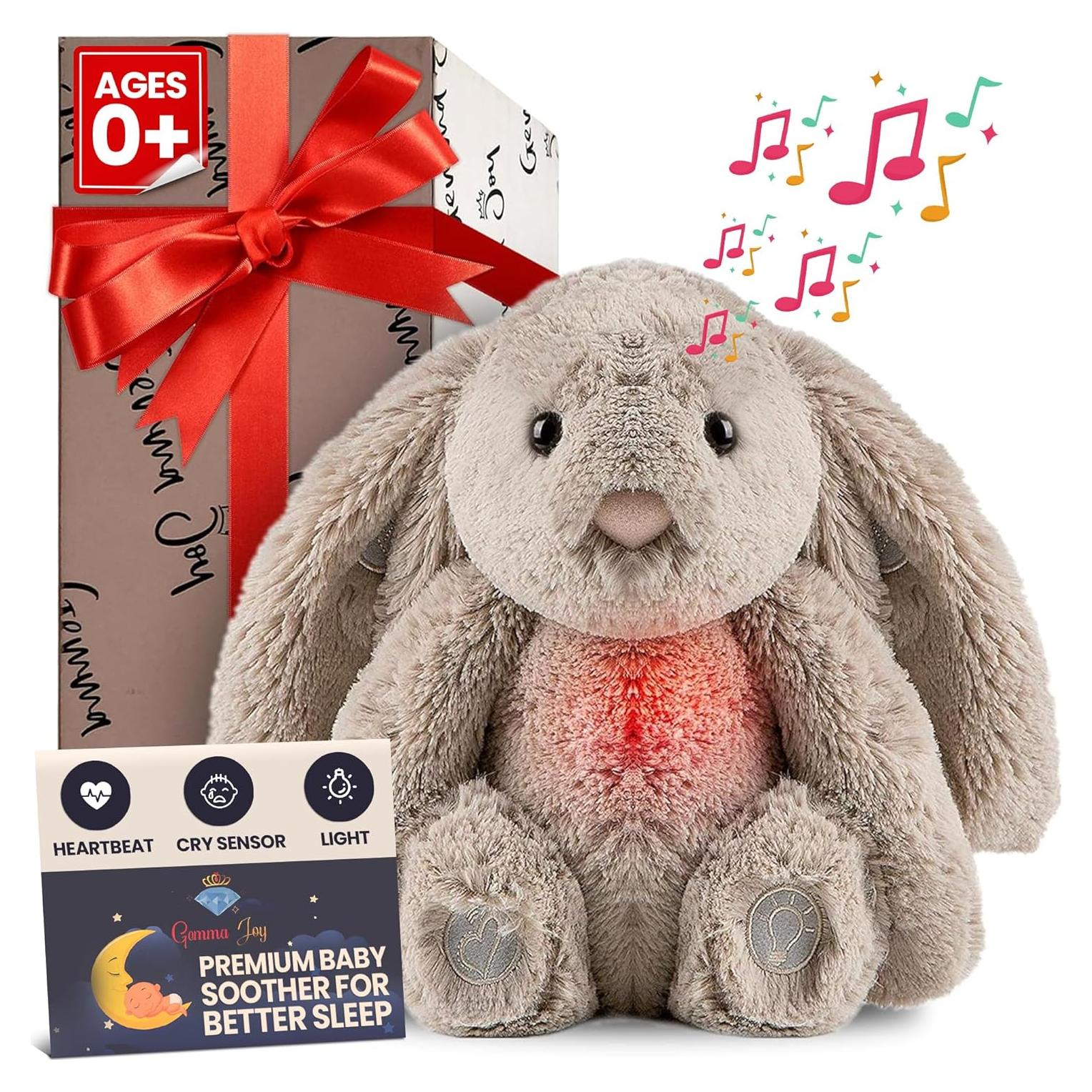 Gemma Joy Soporte para Dormir Bebé Conejo Recargable con Luz y Sonidos