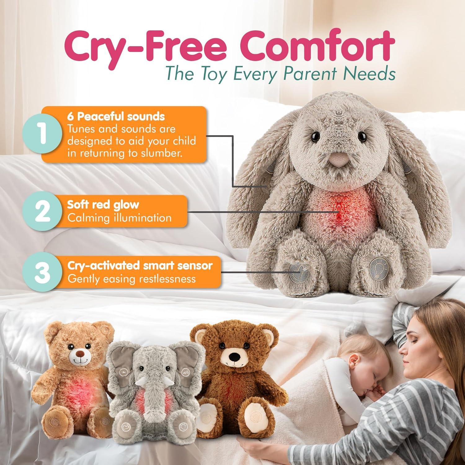 Gemma Joy Soporte para Dormir Bebé Conejo Recargable con Luz y Sonidos