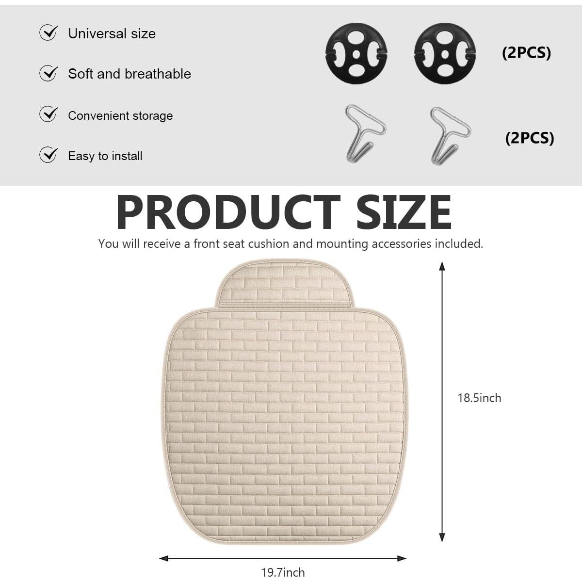 Funda de Asiento de Coche MUQIDA Beige Universal Antideslizante