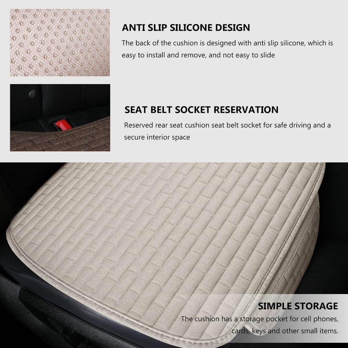 Funda de Asiento de Coche MUQIDA Beige Universal Antideslizante