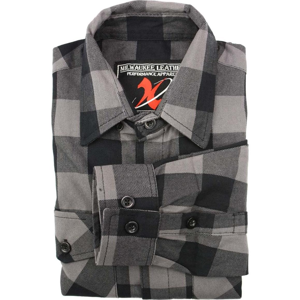 Camisa de Cuadros de Algodón Milwaukee Leather Manga Larga