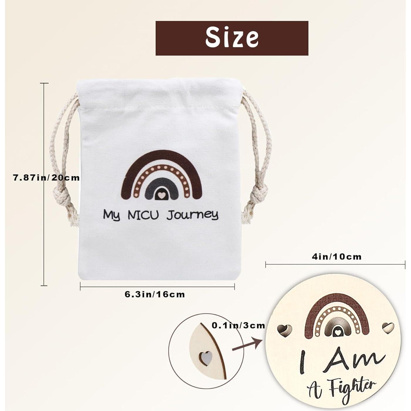 Tarjetas de Hitos NICU de Madera Natural - 14 Unidades