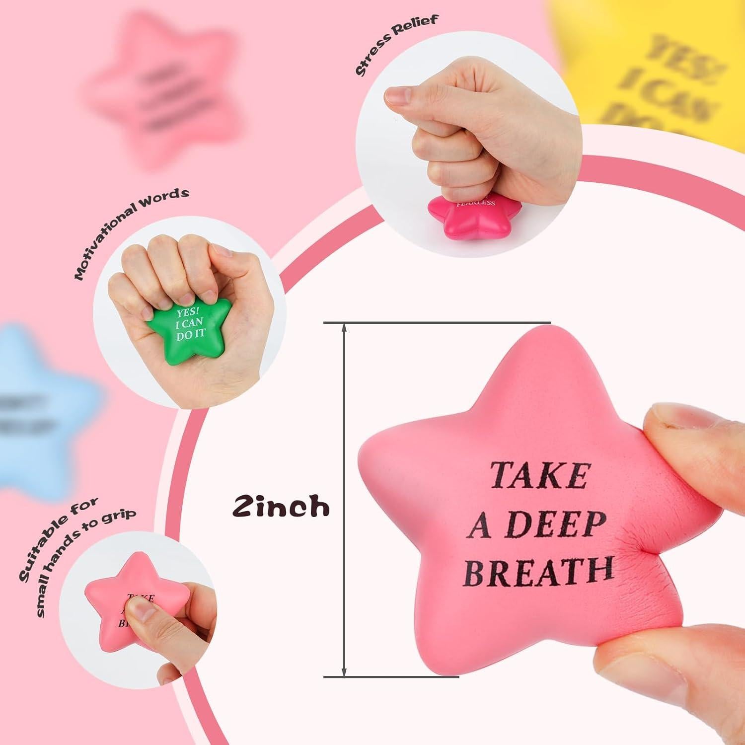 Pelotas de Estrés Motivacionales POPLAY 24PCS 5.08 cm