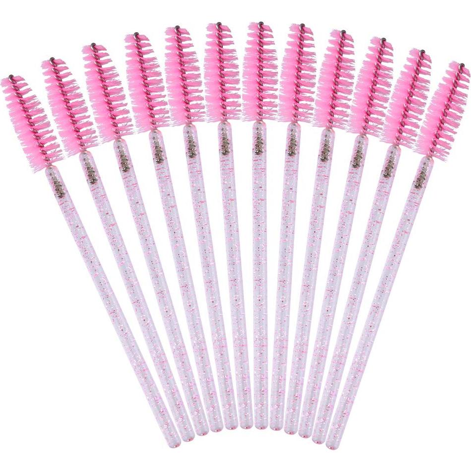 G2PLUS 300pcs Cepillos de Pestañas Desechables Rosas 10cm