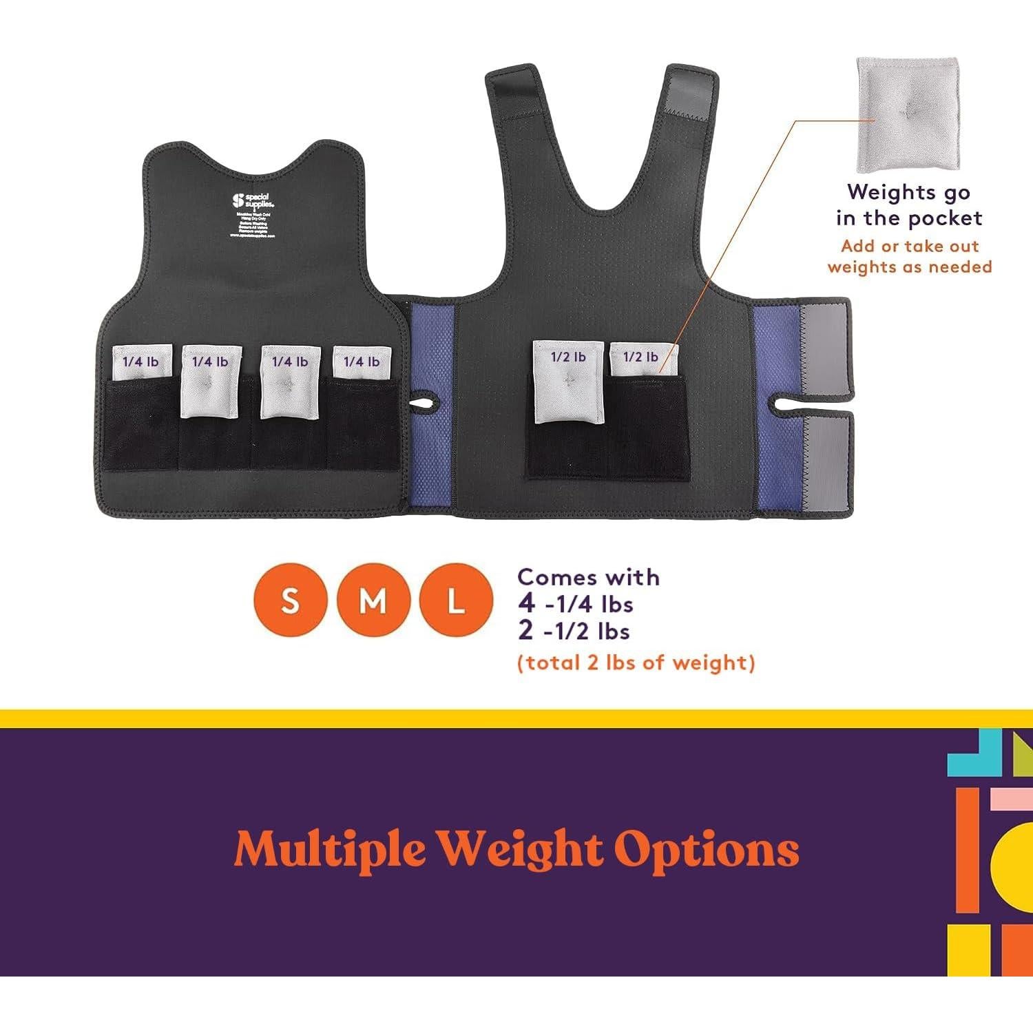 Chaleco de Compresión Sensorial con Peso Special Supplies Mediano Azul