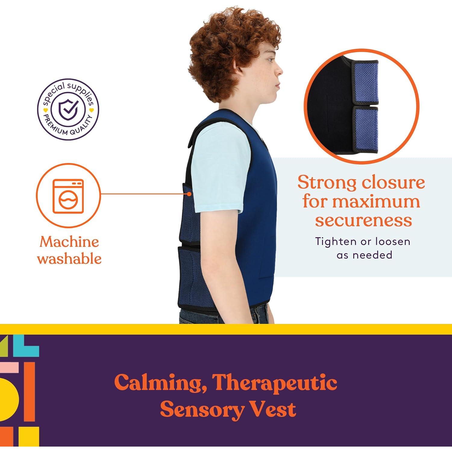 Chaleco de Compresión Sensorial con Peso Special Supplies Mediano Azul