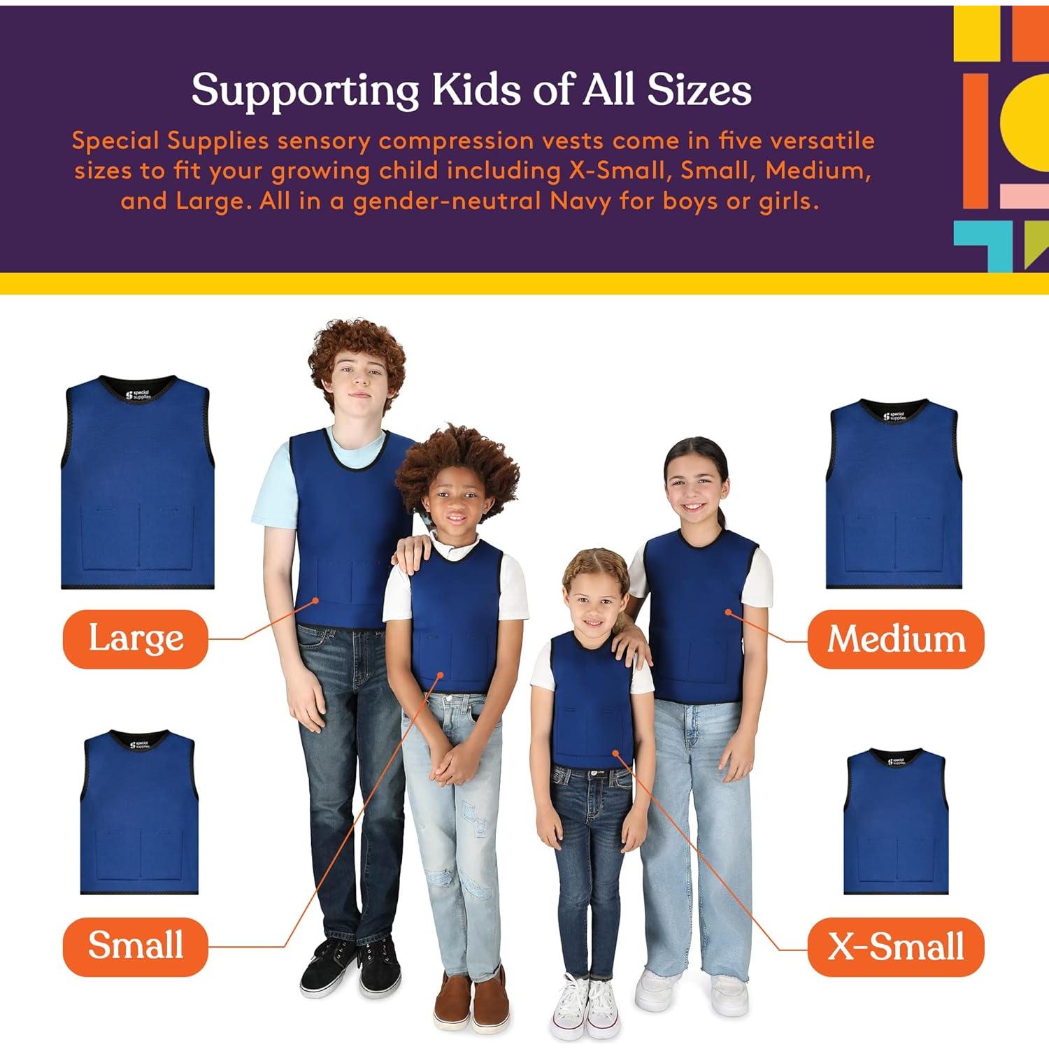 Chaleco de Compresión Sensorial con Peso Special Supplies Mediano Azul