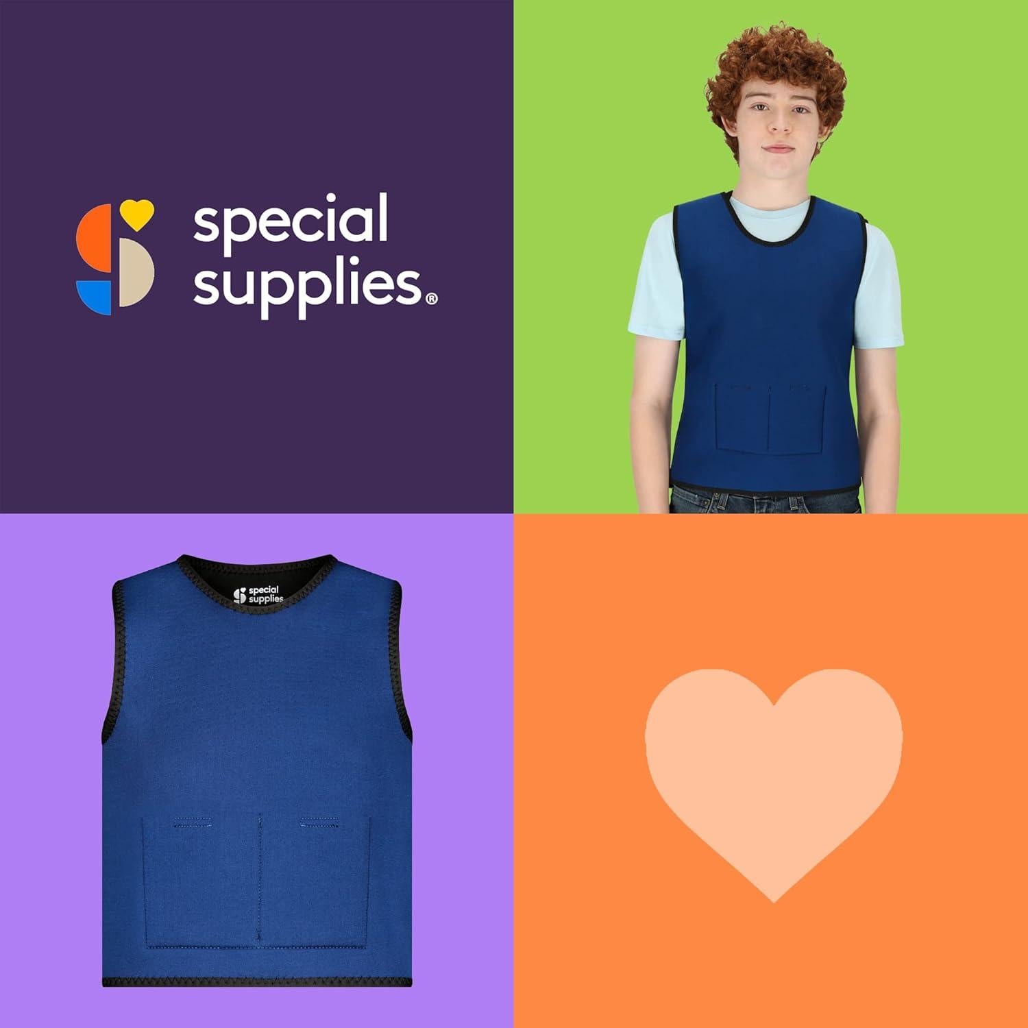 Chaleco de Compresión Sensorial con Peso Special Supplies Mediano Azul