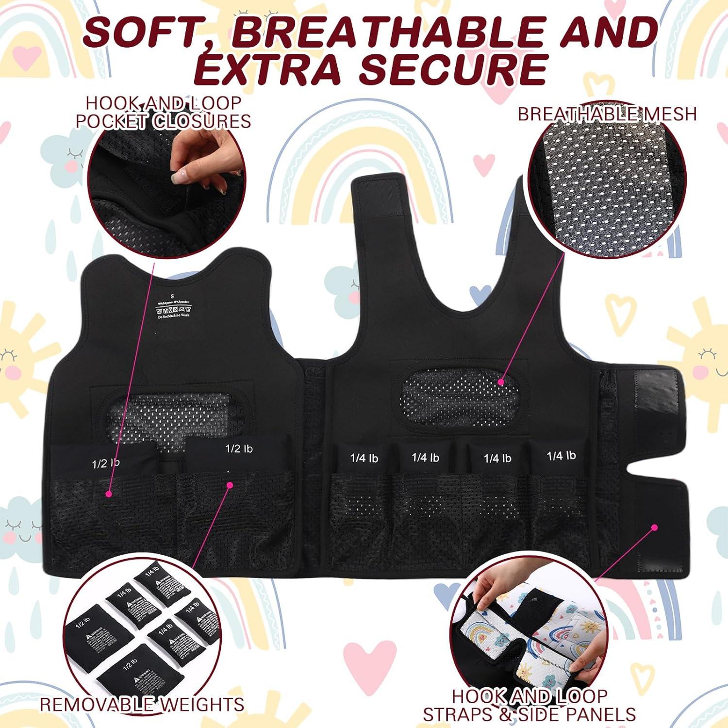 Chaleco con peso Janmercy para niños ajustable 61 cm