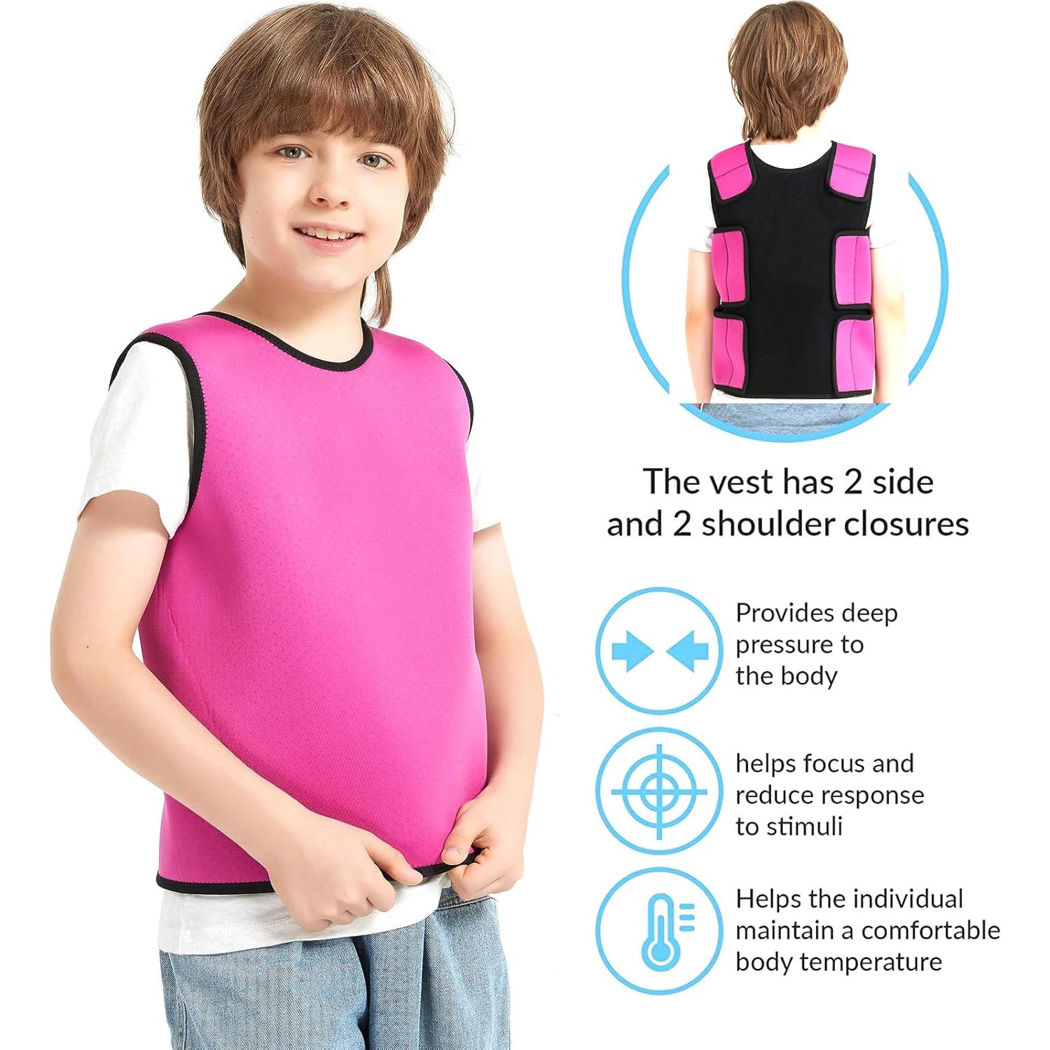 Chaleco de Compresión Sensorial para Niños Seilnvg - Talla X-Small Púrpura