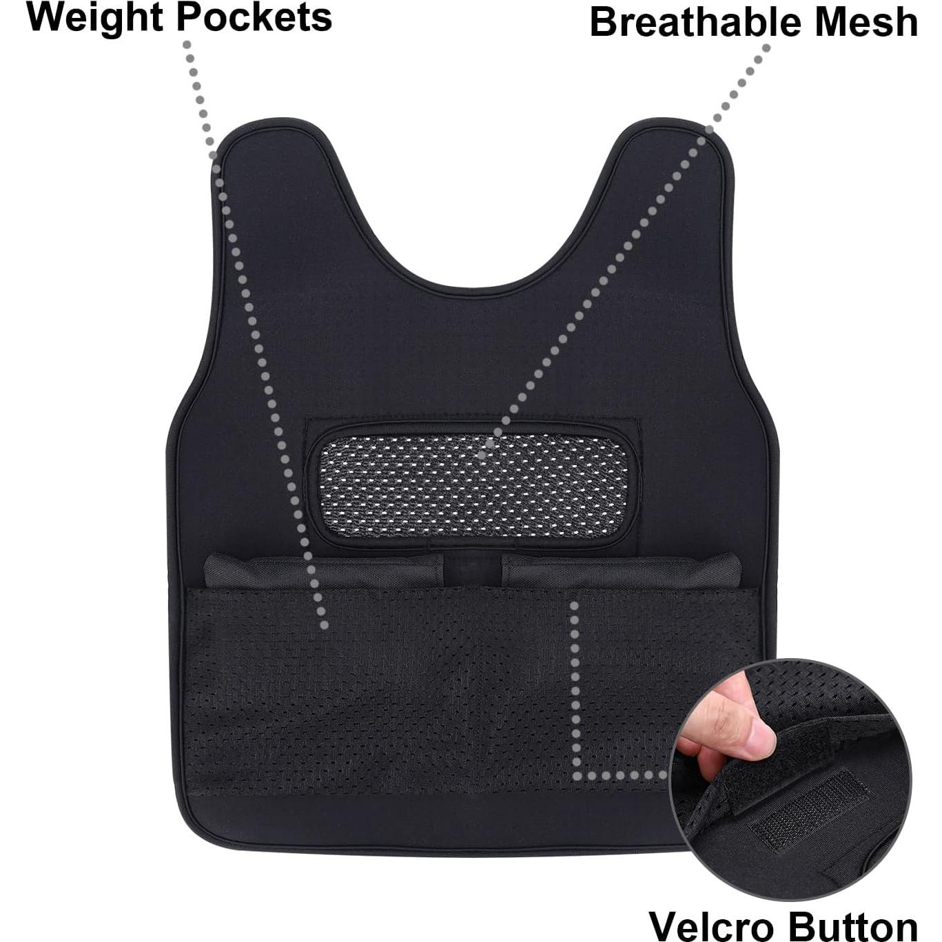 Chaleco de peso ajustable YAFANG para niños 10+ negro 1.36 kg