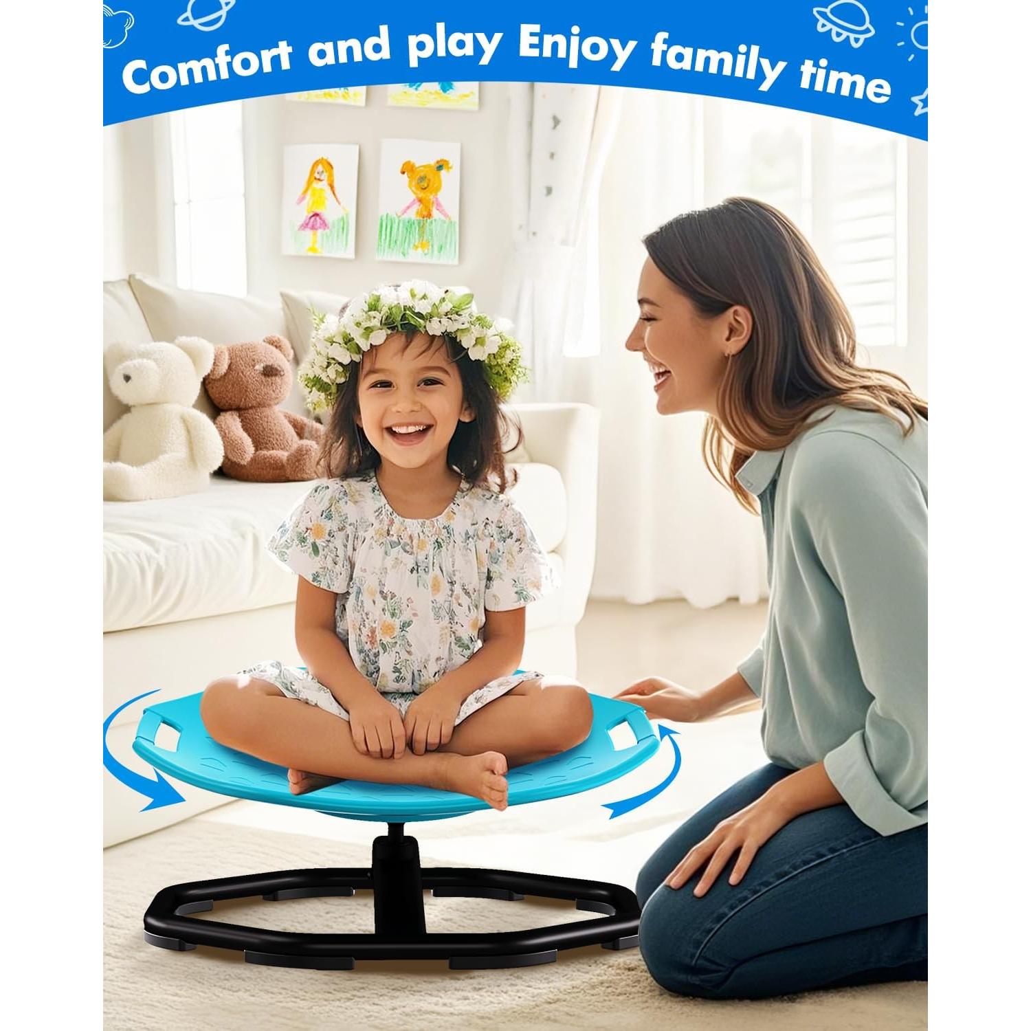 Silla Giratoria Sensorial Winnrok Azul para Niños Autistas