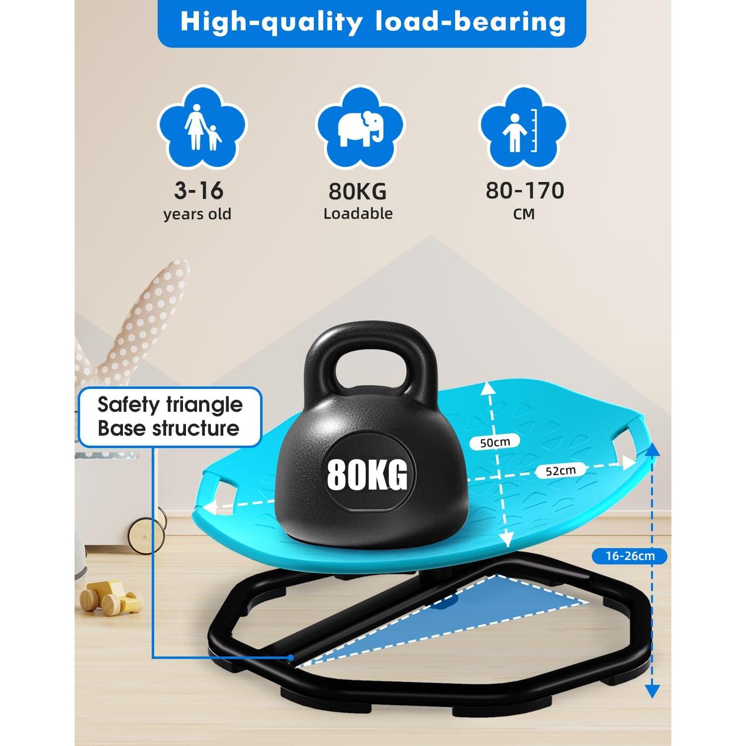 Silla Giratoria Sensorial Winnrok Azul para Niños Autistas