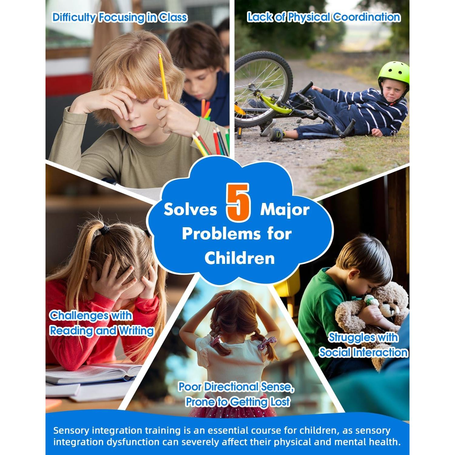 Silla Giratoria Sensorial Winnrok Azul para Niños Autistas