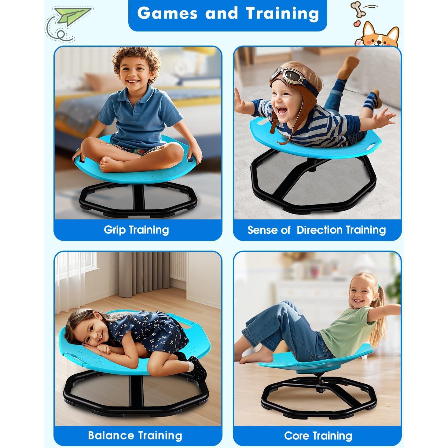 Silla Giratoria Sensorial Winnrok Azul para Niños Autistas