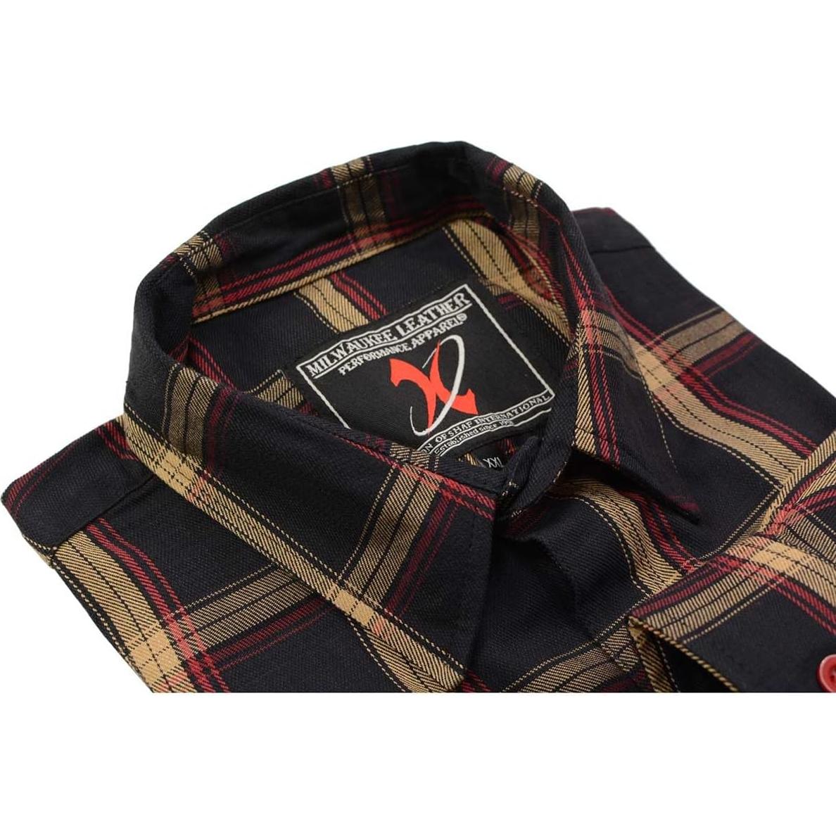 Camisa de Cuadros de Algodón Milwaukee Leather Manga Larga