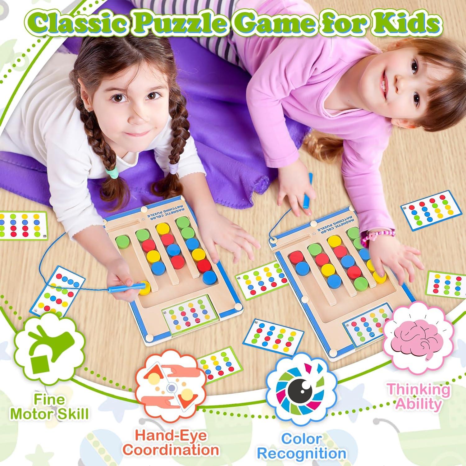 Juguete Educativo de Madera Montessori TMGOT - Rompecabezas Magnético 21.9x15.3 cm