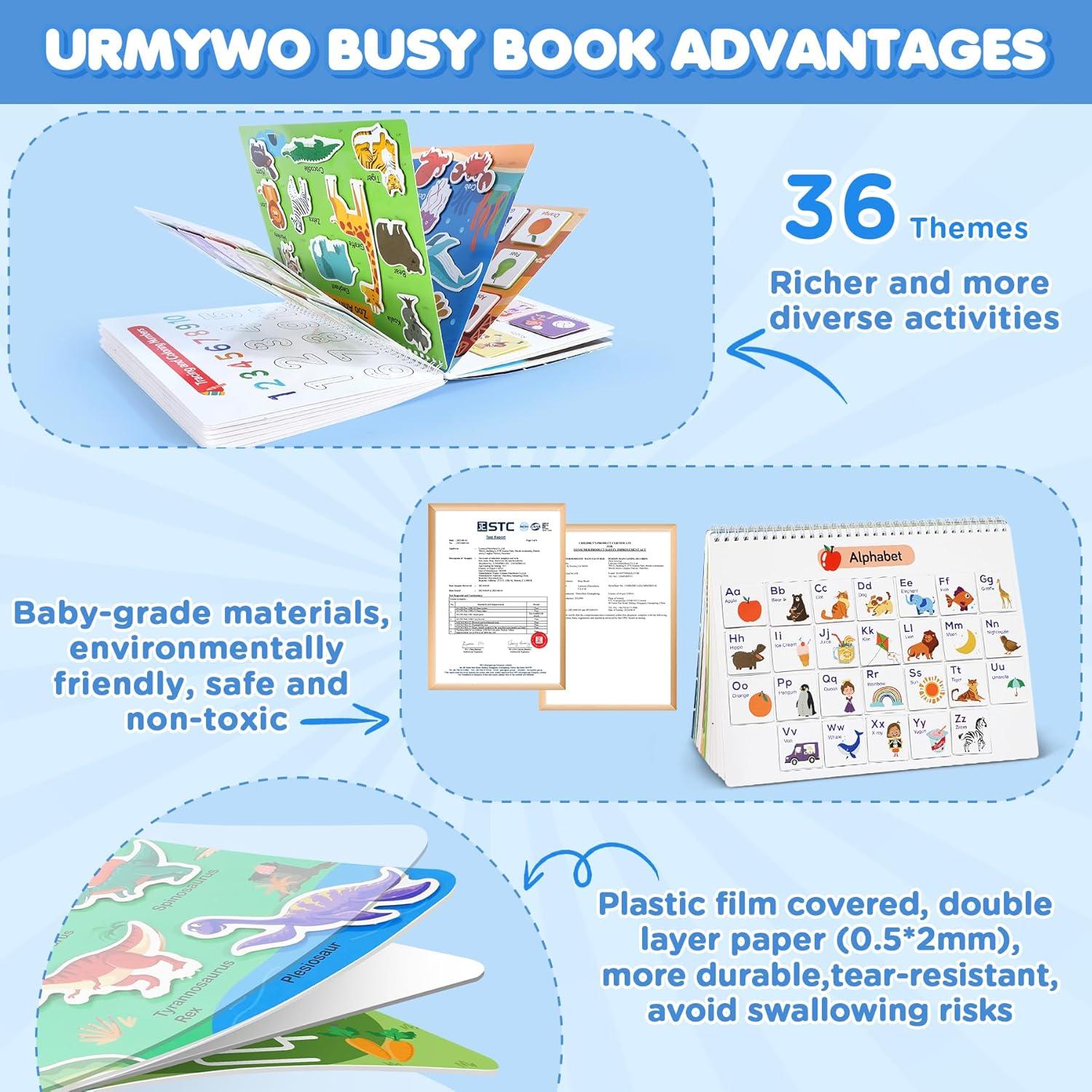 Libro Ocupado Educativo URMYWO para Niños 2-8 Años