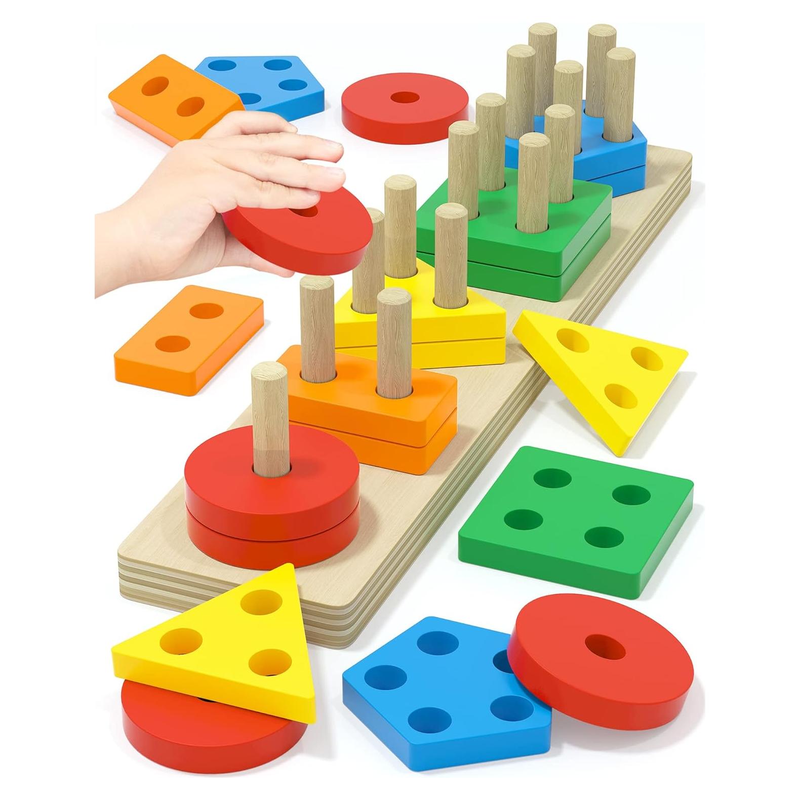 Juguete Montessori Yetonamr de Clasificación y Apilamiento 20 Piezas