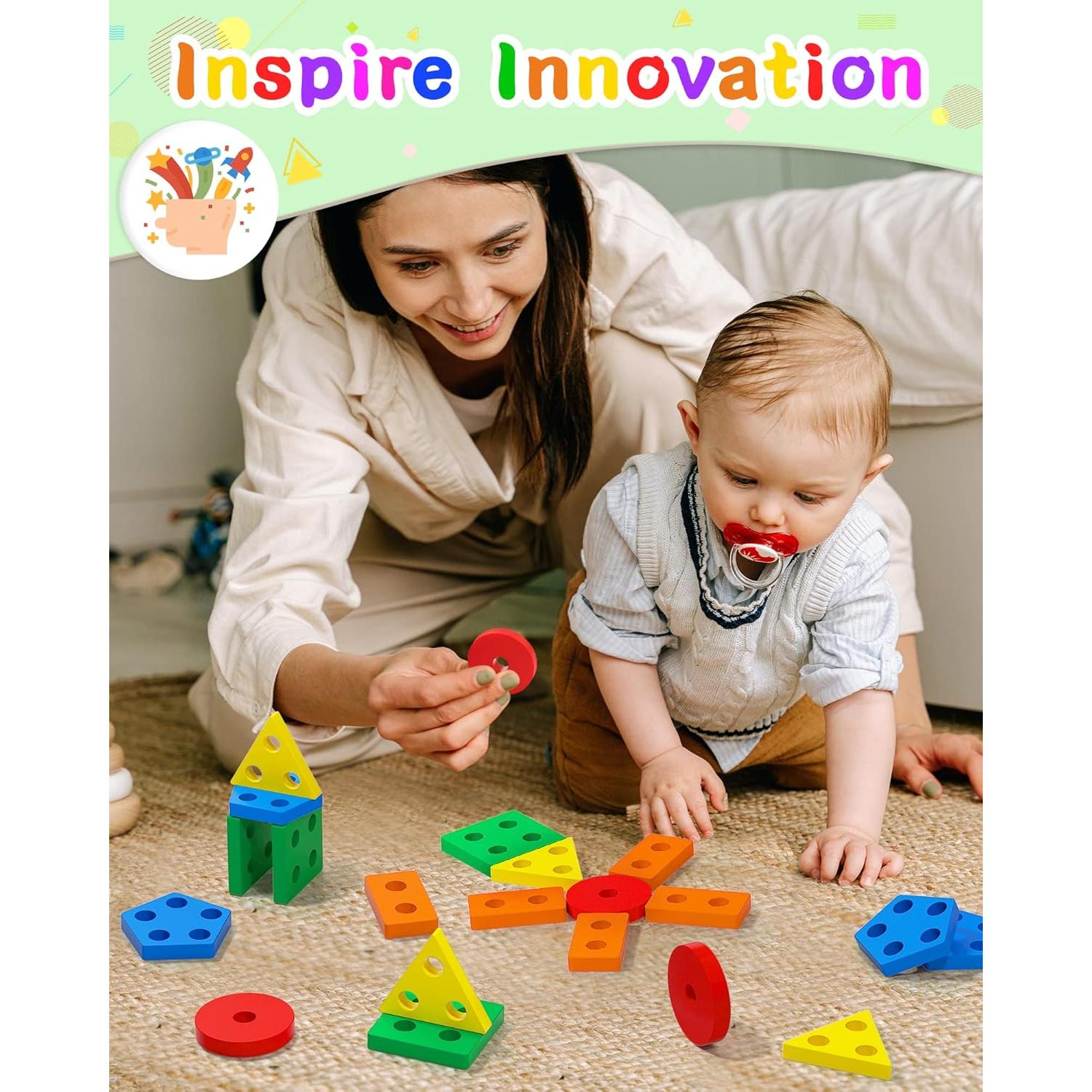 Juguete Montessori Yetonamr de Clasificación y Apilamiento 20 Piezas