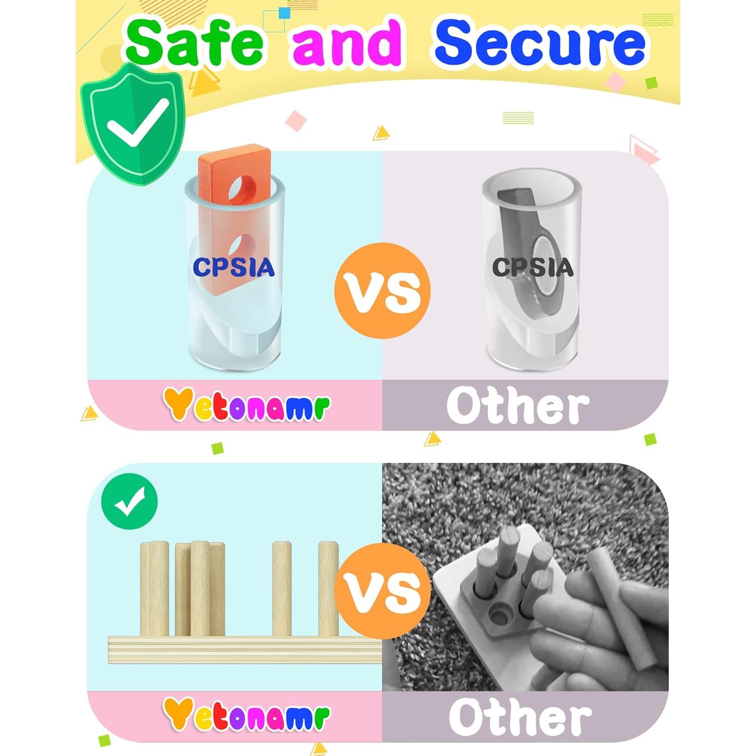 Juguete Montessori Yetonamr de Clasificación y Apilamiento 20 Piezas