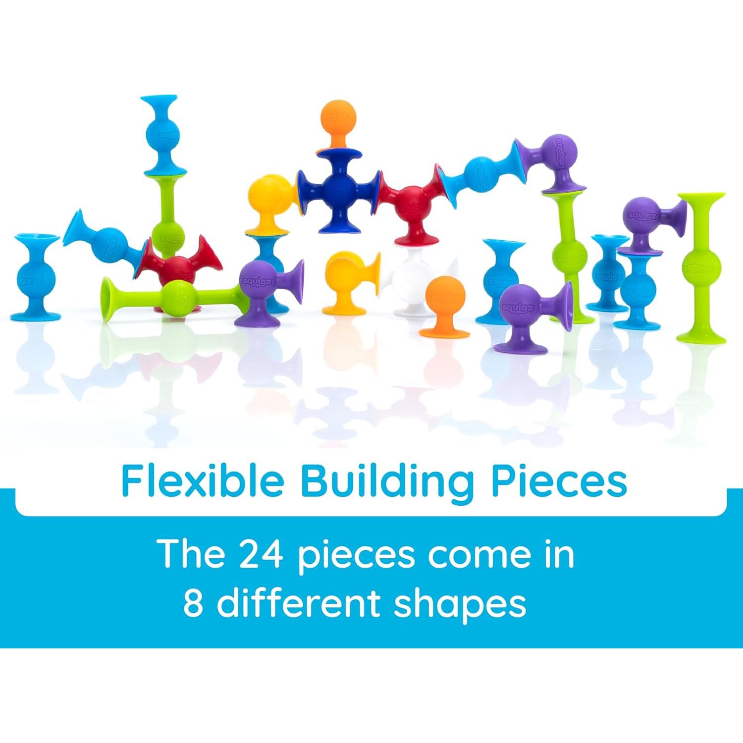 Conjunto de Inicio Squigz Fat Brain Toys 24 Piezas Juguetes Sensoriales