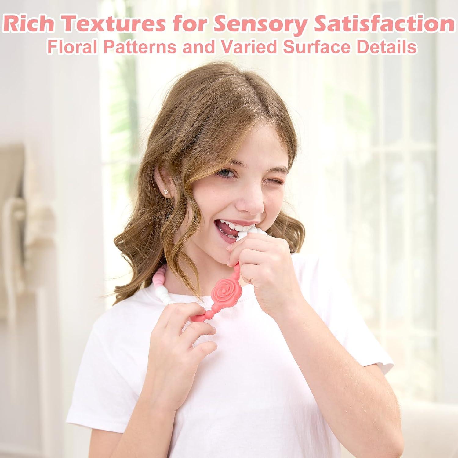 Collares Masticables Sensoriales de Silicona - 2 Piezas Flor