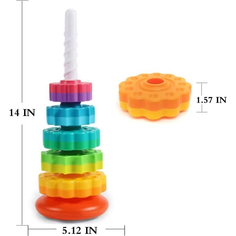 Juguete Apilable Giratorio LB Torre Arcoíris 12-36 meses