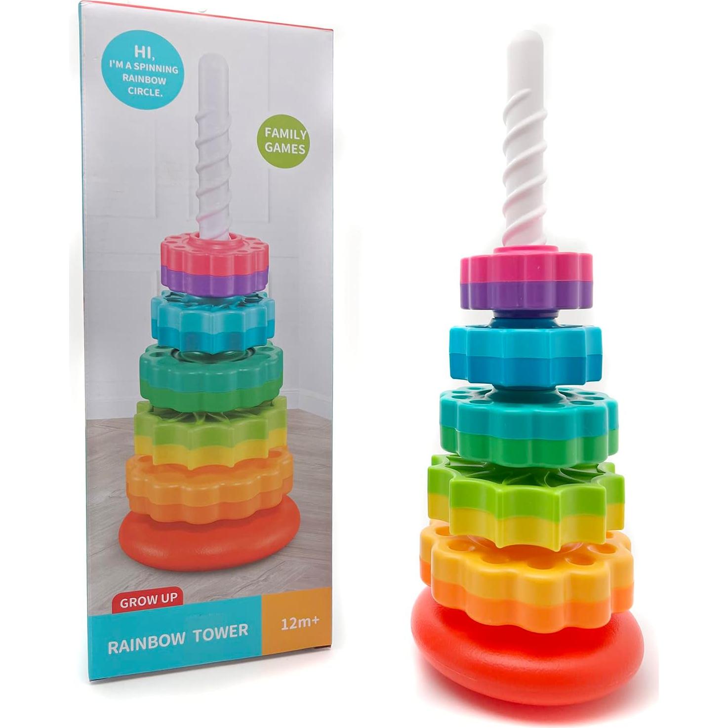 Juguete Apilable Giratorio LB Torre Arcoíris 12-36 meses